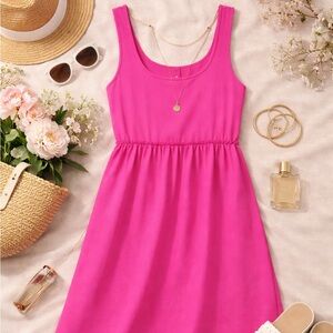 👗 Universal Thread Pink Ribbed Tank Midi Dress L NWT